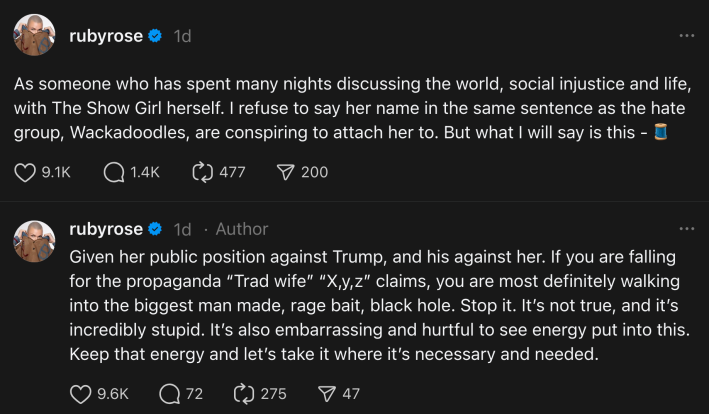 Ruby Rose's Threads posts.