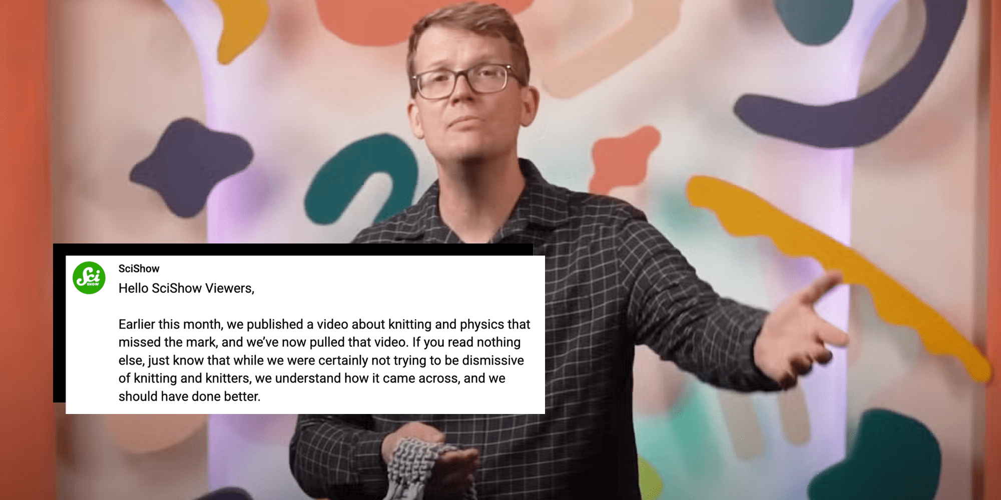 hank green scishow knitting video