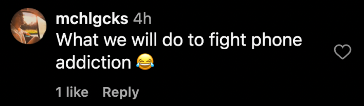 “What we will do to fight phone addiction 😂.”