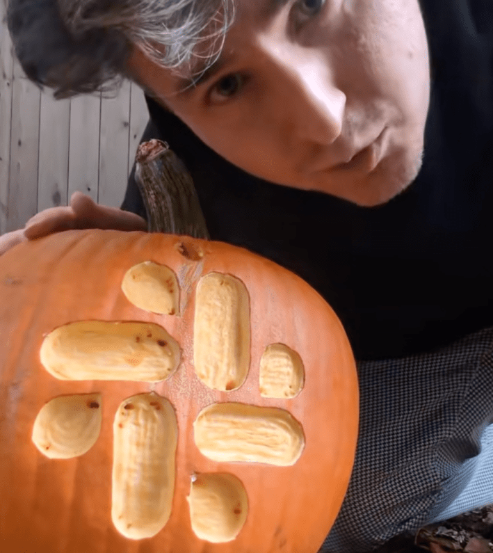 @guy_dupont/TikTok Dupont showing pumpkin carved with slack logo