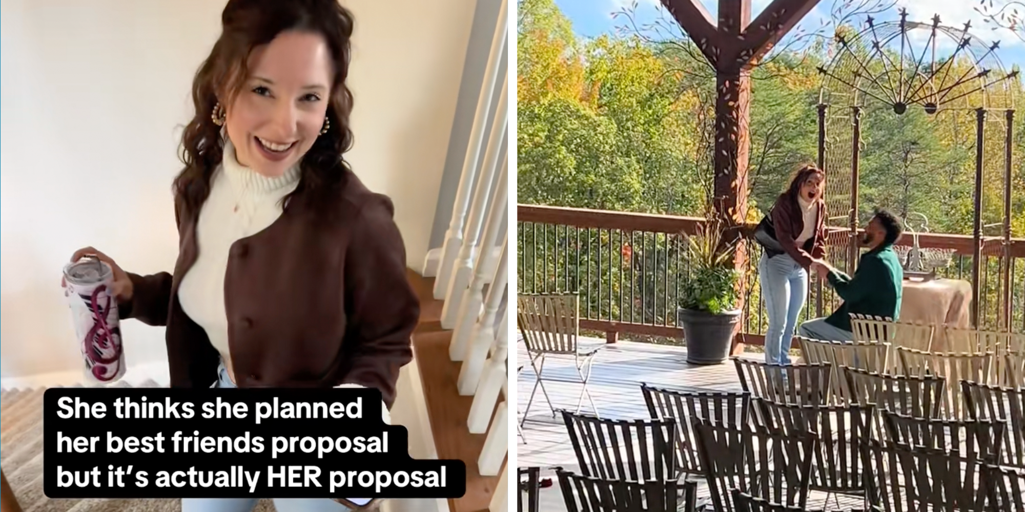 surprise engagement proposal set up by best friend