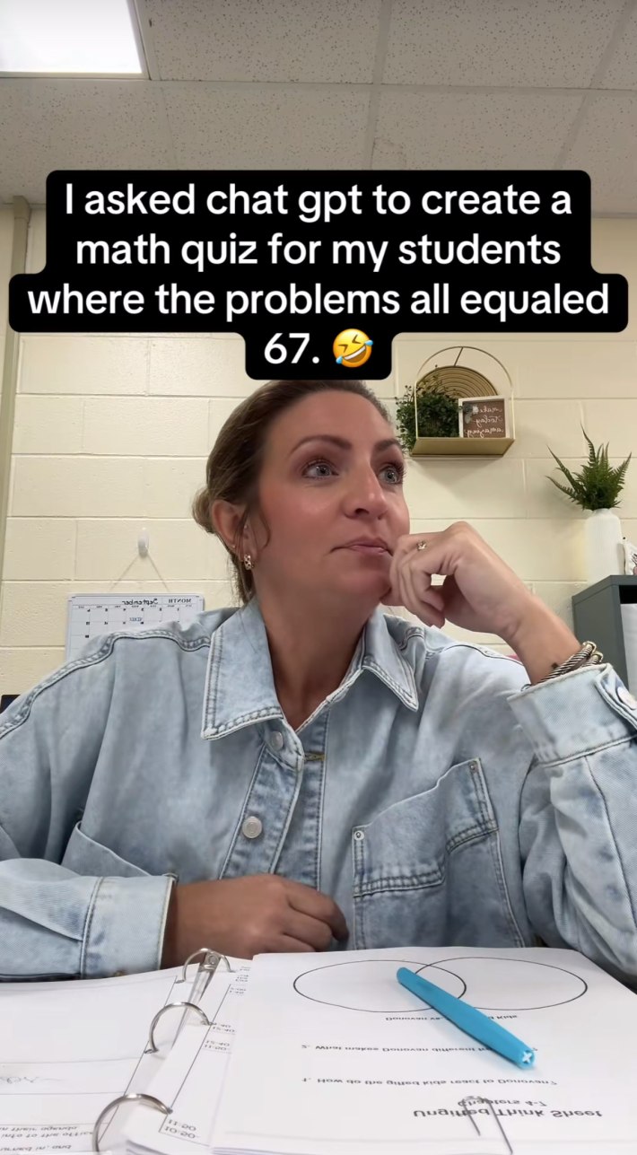 Teacher who used 6-7 in a math lesson.