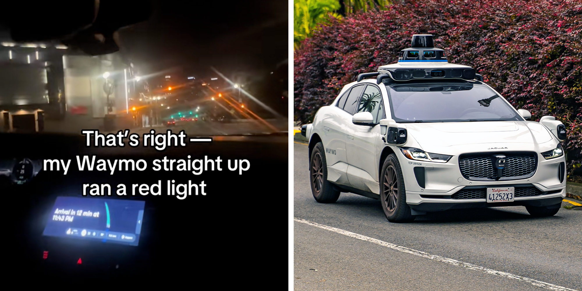 waymo runs red light tiktok video