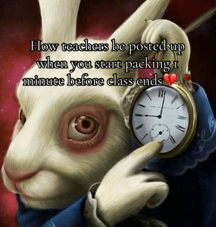 The “white rabbit pointing at a clock” meme explained: origins, meaning