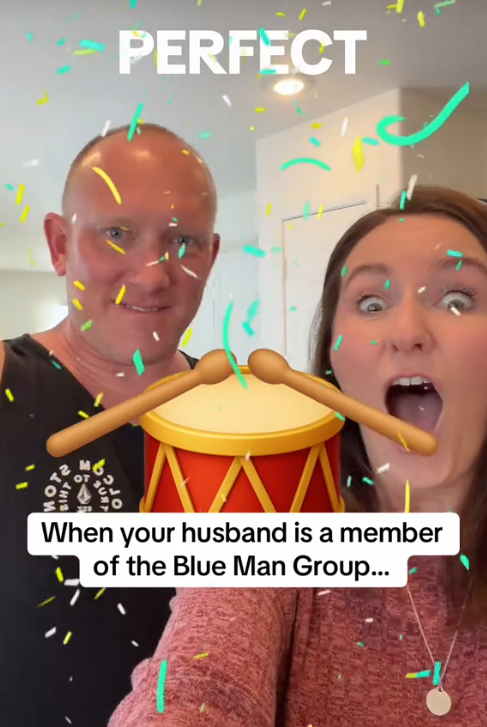 A Blue Man Group member nailing the Whitney Houston Challenge.