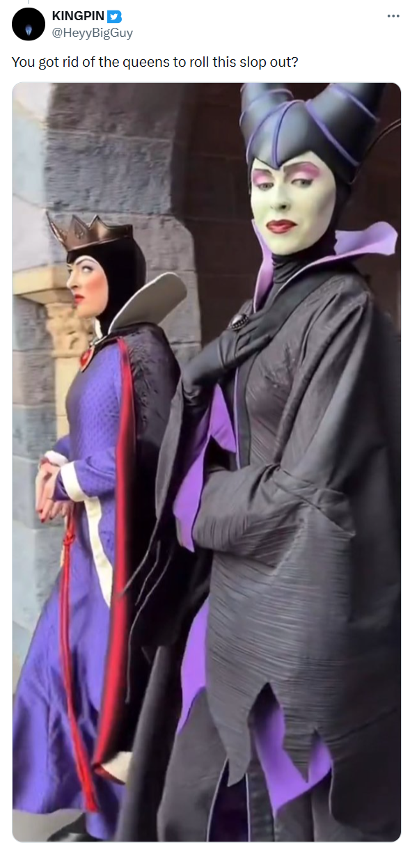 Tweet that reads, "You got rid of the queens to roll this slop out?"