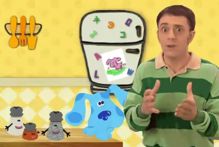 steve in the kitchen of blue's clues