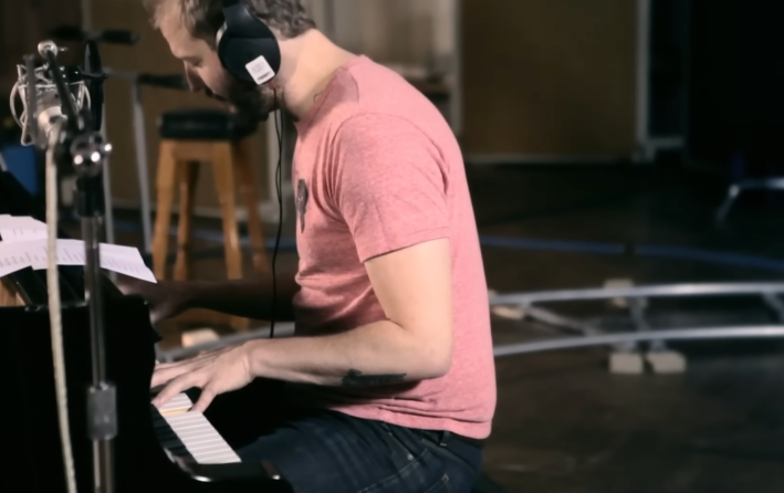 bon iver salmon color t-shirt