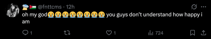 “oh my god😭😭😭😭😭😭😭😭 you guys don’t understand how happy i am.”