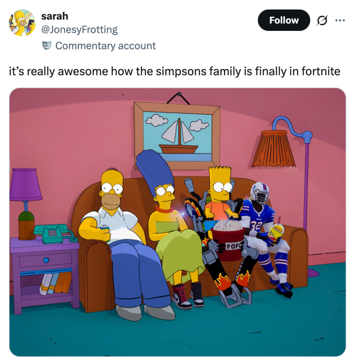 it’s really awesome how the simpsons family is finally in fortnite