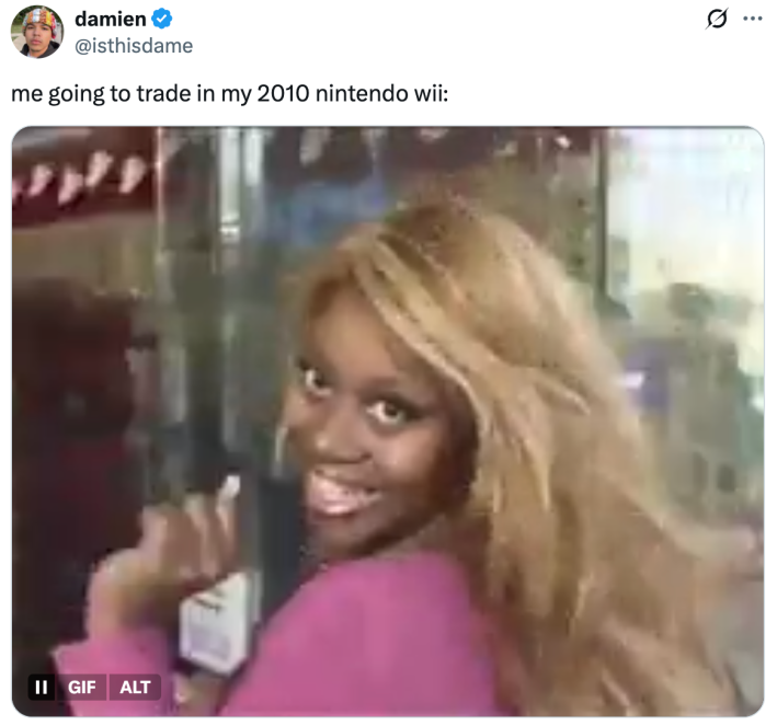 Me going to trade in my 2010 Nintendo Wii