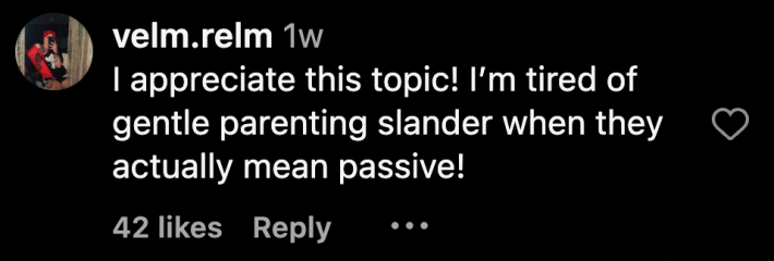 “I appreciate this topic! I’m tired of gentle parenting slander when they actually mean passive!”