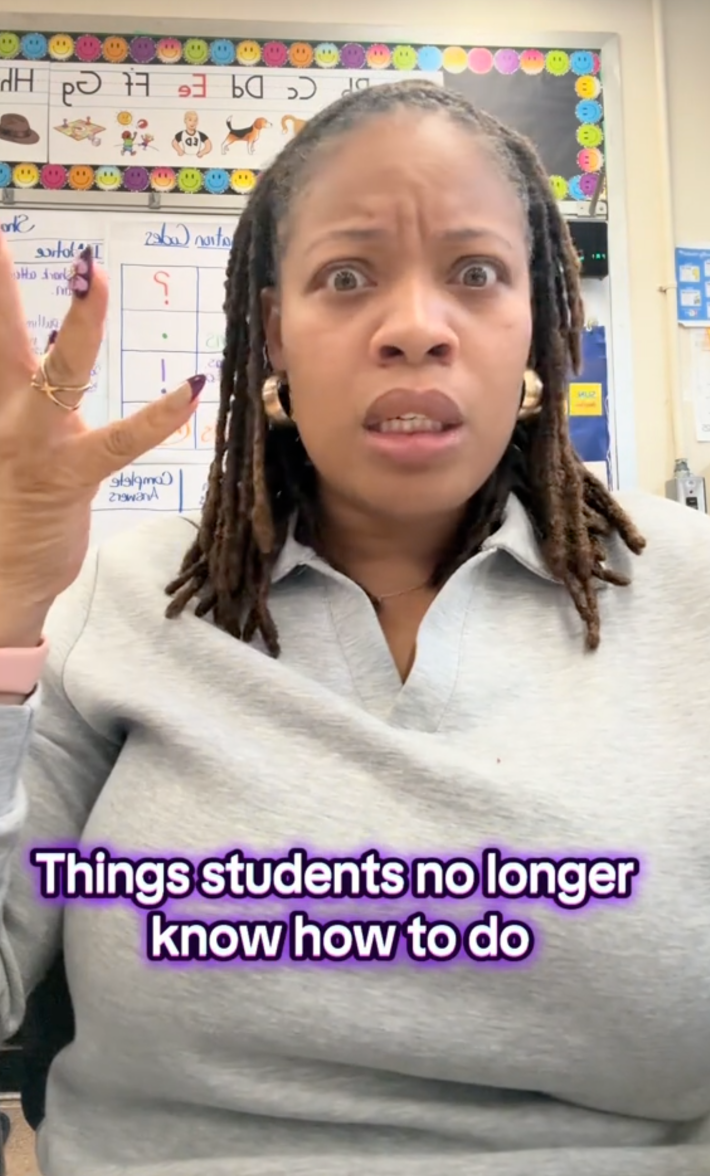 @mommy_n_zachy/TikTok with onscreen text "Things students no longer know how to do."