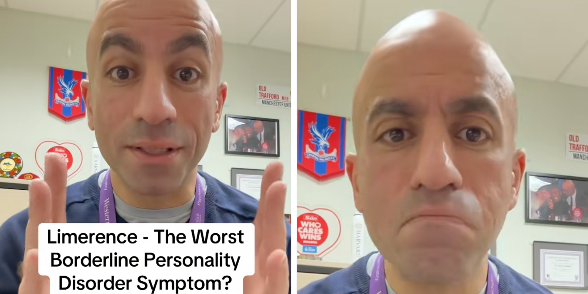 Professor Ahmed Hankir looking into the camera underneath text reading, "Limerence - the worst borderline personality disorder symptom?"