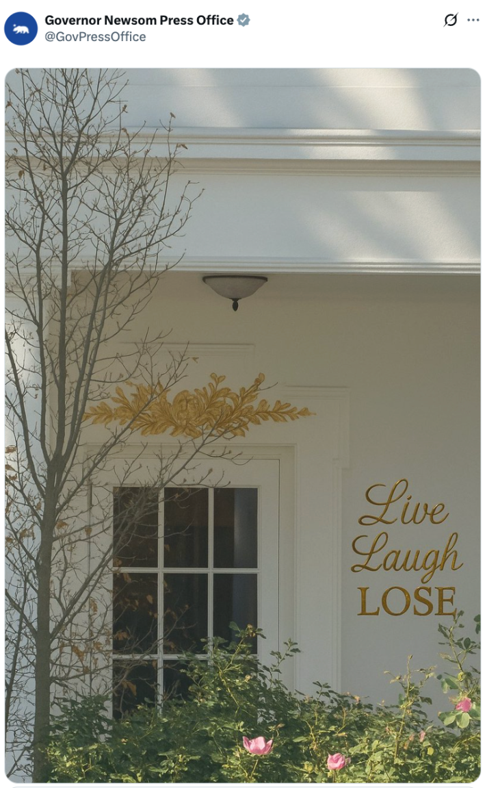 live laugh lose gavin newsom