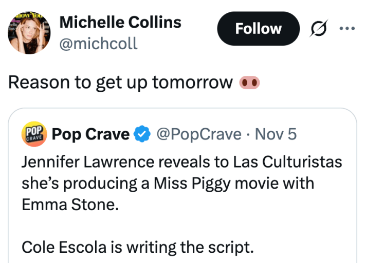 Reason to get up tomorrow