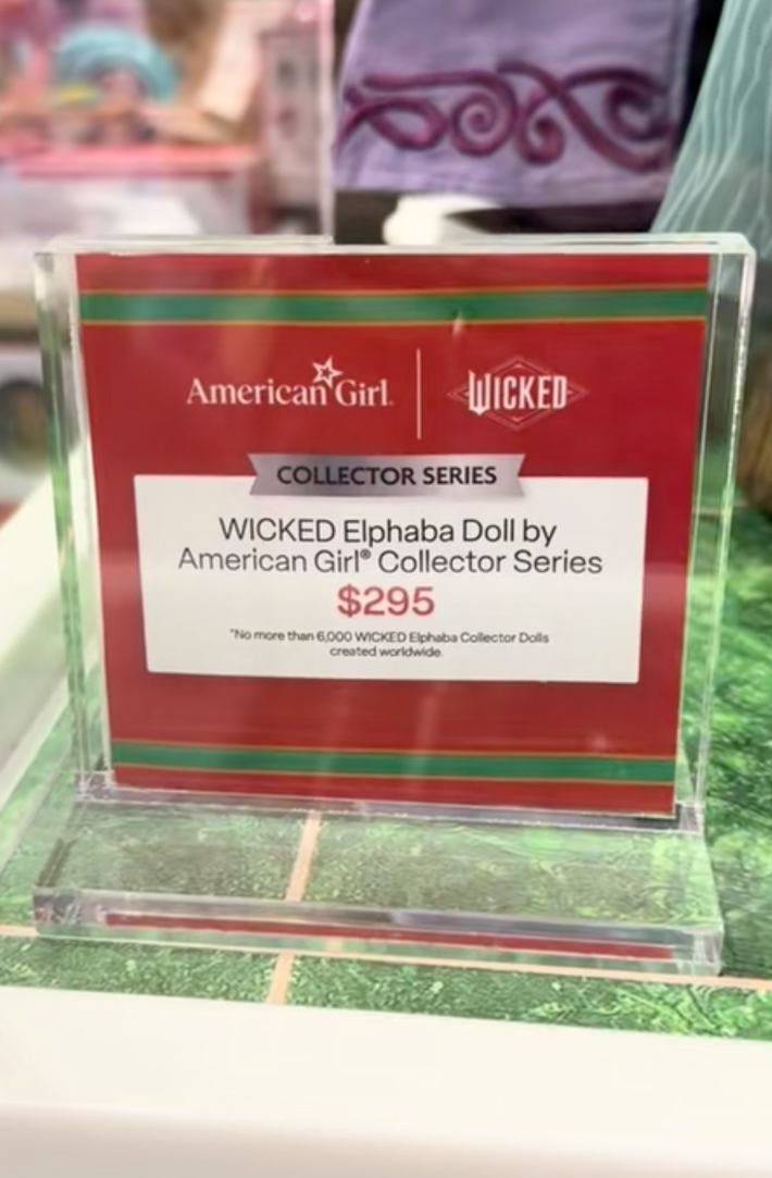 @danisquishie/TikTok price tag for elphaba wicked doll "$295"