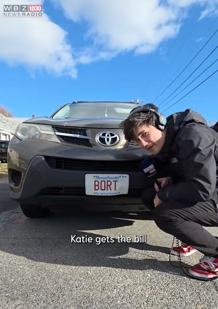 Katie Unis' real BORT license plate