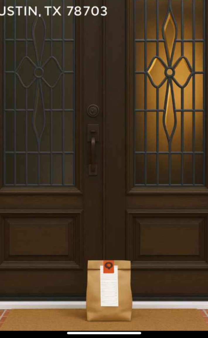 AI-generated image of a food delivery.