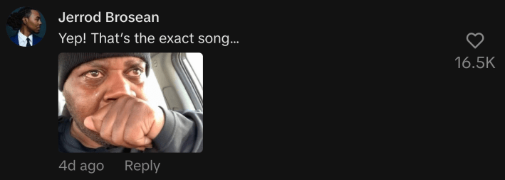 “Yep! That’s the exact song…”