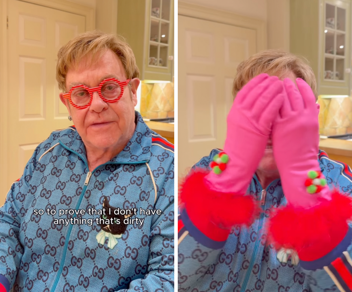 elton john dirty oven response gloves