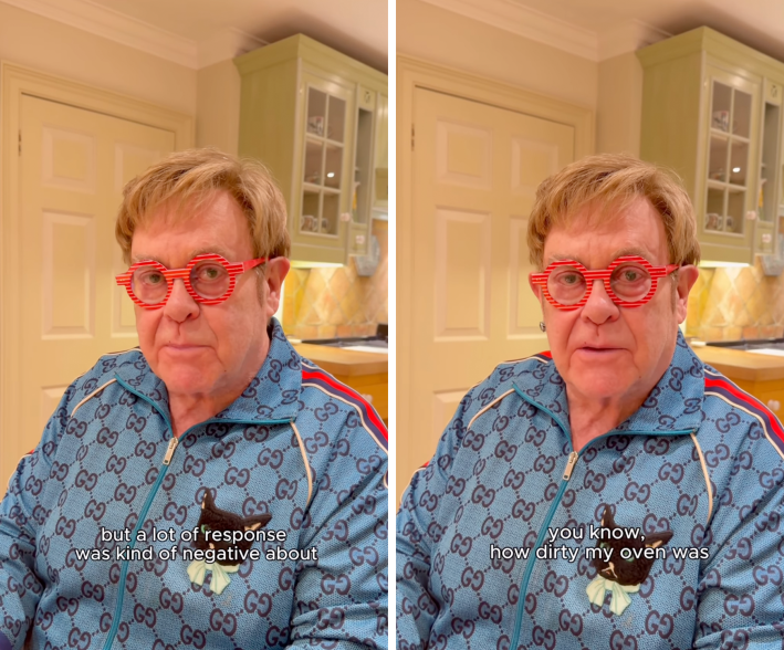 elton john dirty oven response in kitchen