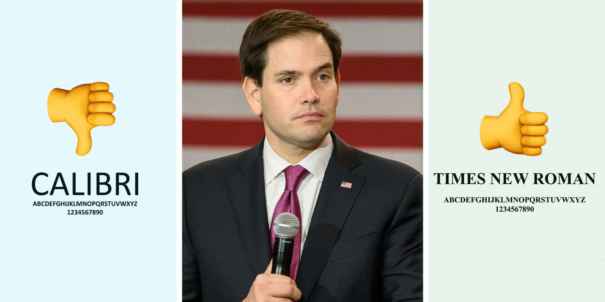 marco rubio bans calibri font orders times new roman