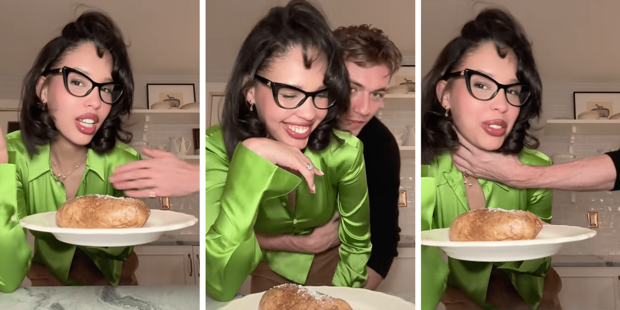 nara smith choking baked potato video