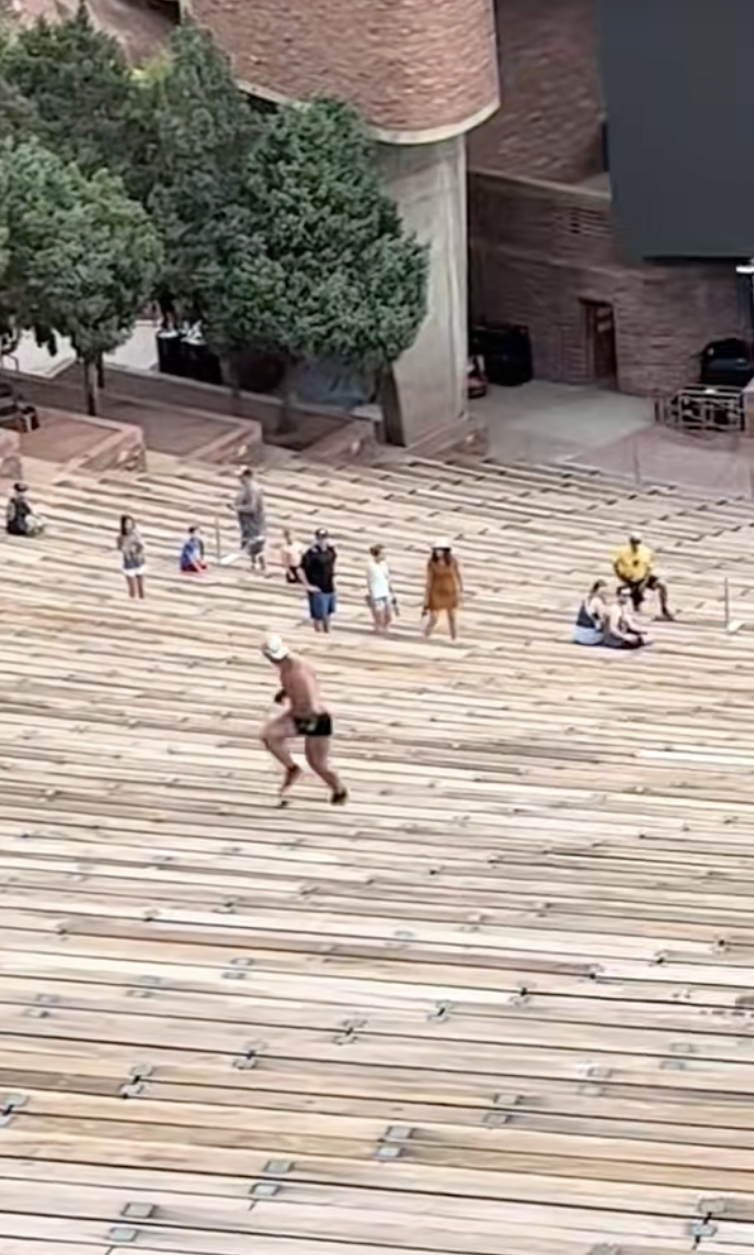 @mattr5407/TikTok red rocks guy running down the steps backward at red rocks amphitheatre