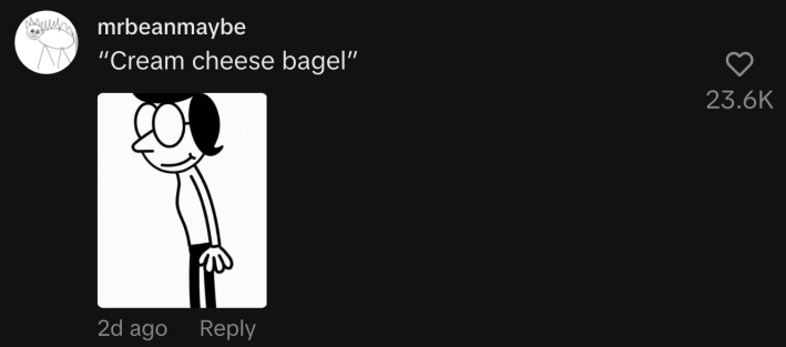 “Cream cheese bagel” with old person cartoon