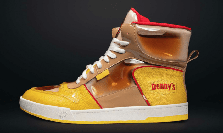 Denny's Sticky Kicks sneakers full of syrup