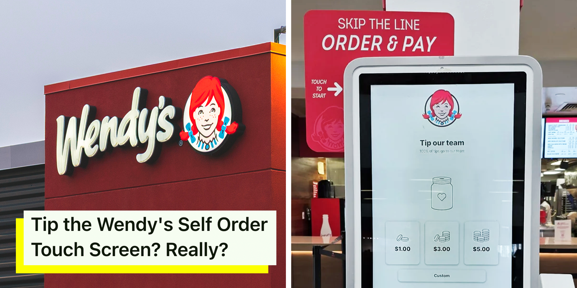 wendys self order touch screen