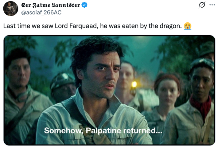 Last time we saw Lord Farquaad, he was eaten by the dragon. 😭