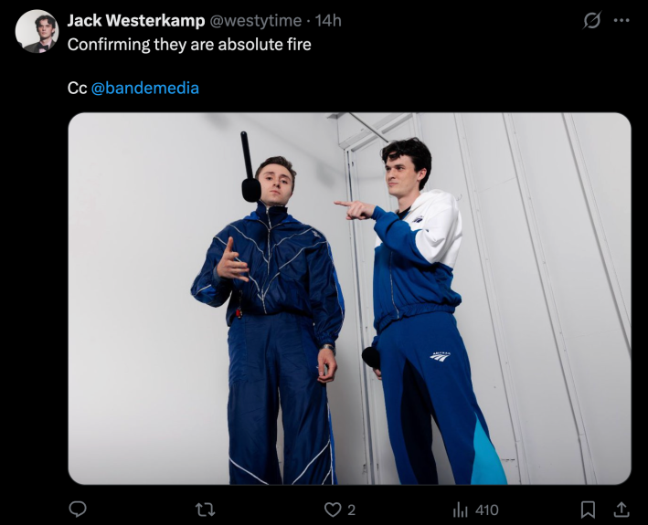 “Confirming they are absolute fire,” wrote @westytime, attaching a photo of himself wearing one.