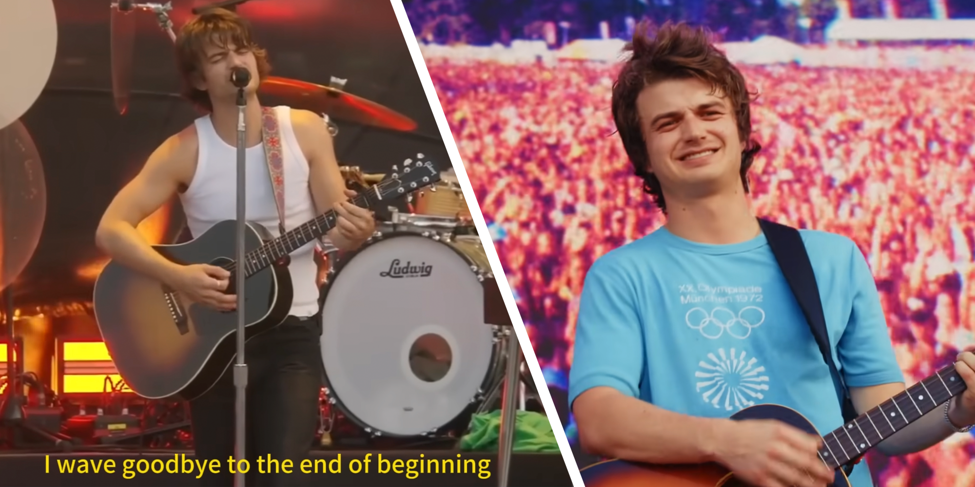 joe keery performing on stage