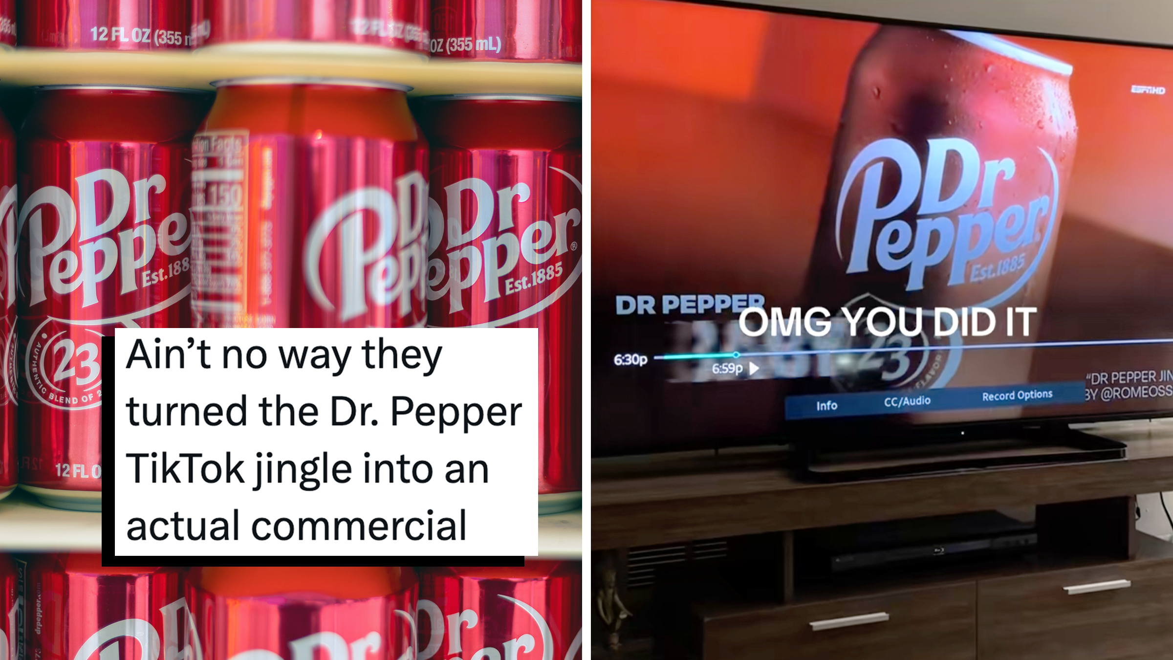 “I hope you got paid”: Dr. Pepper featured TikToker’s viral jingle for the brand in its latest ad