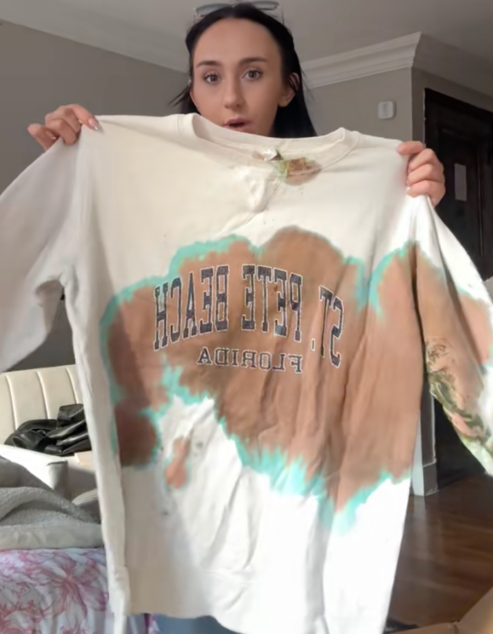 @kyleebaxa/TikTok clothing destroyed and stained during shipping