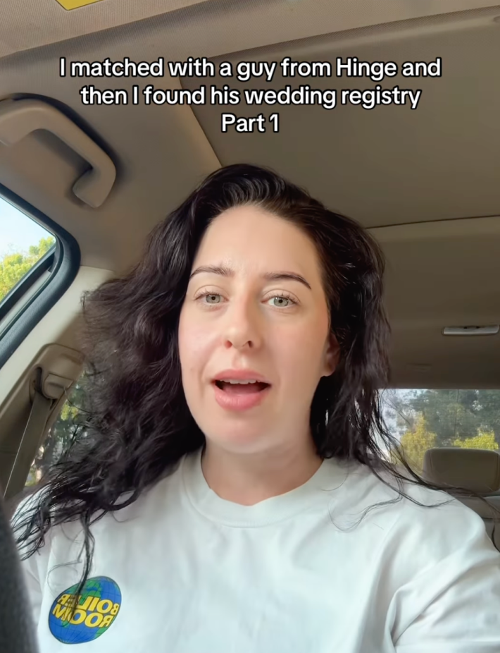 @thedoglord/Instagram "I matched with a guy from Hinge and then I found his wedding registry Part 1"