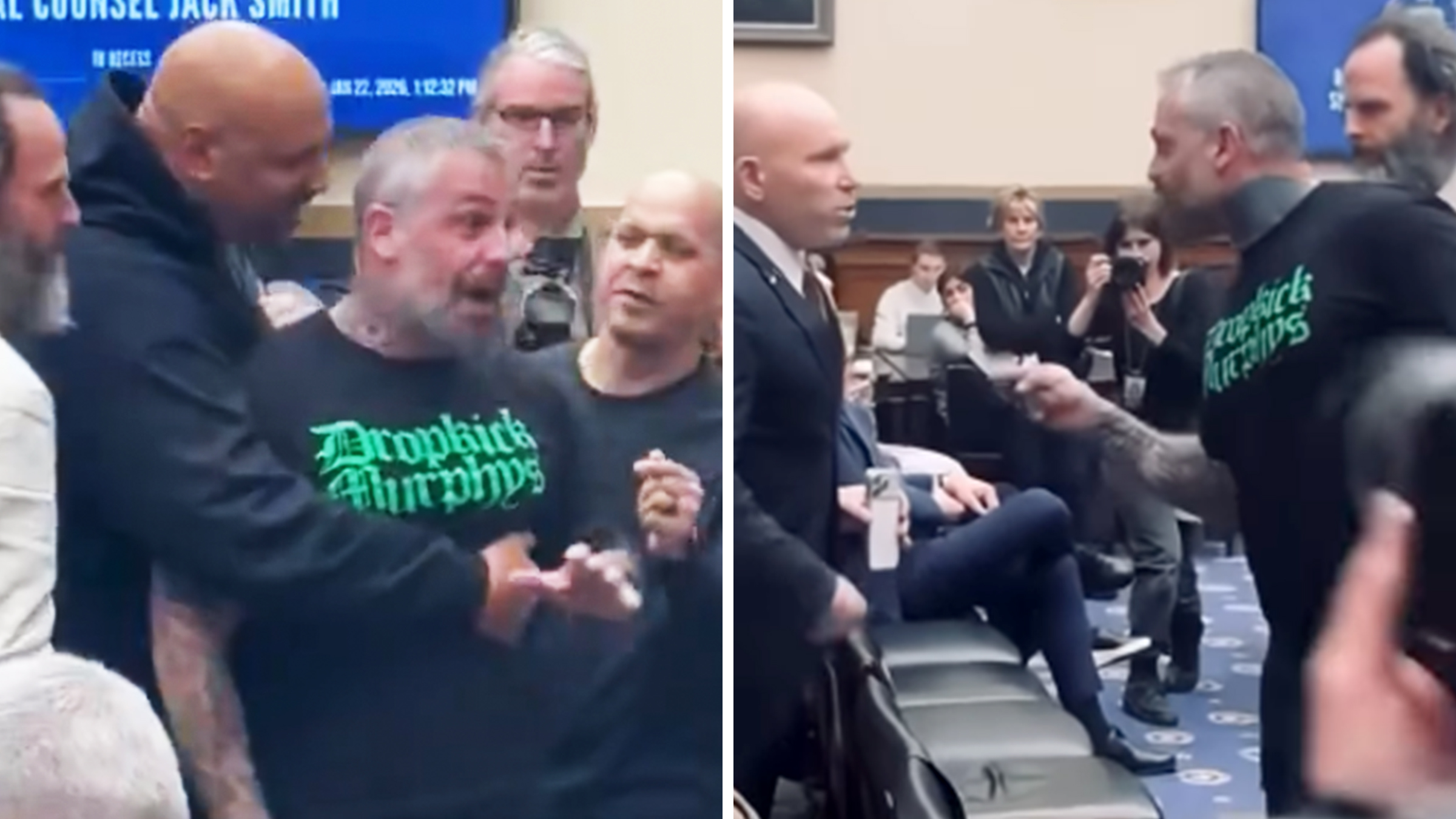 Dropkick Murphys shout out Michael Fanone for wearing their shirt while confronting Jan. 6 supporter