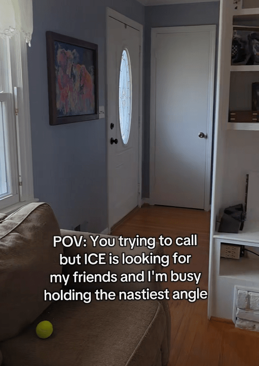 Nastiest angle TikTok video showing someone's front door.