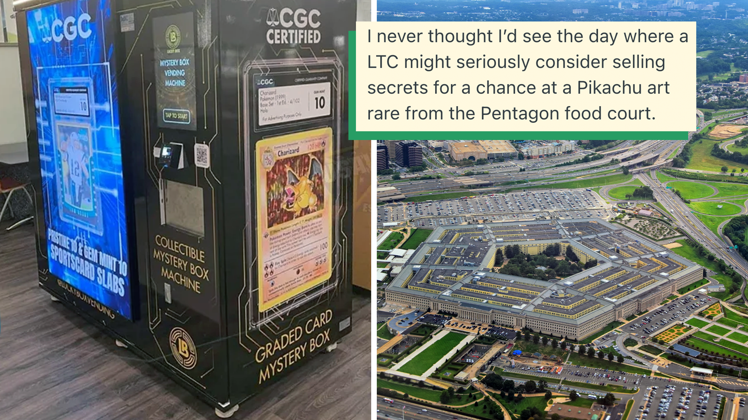 “Waste of space”: The Pentagon apparently installed a Pokémon collector card vending machine in its food court