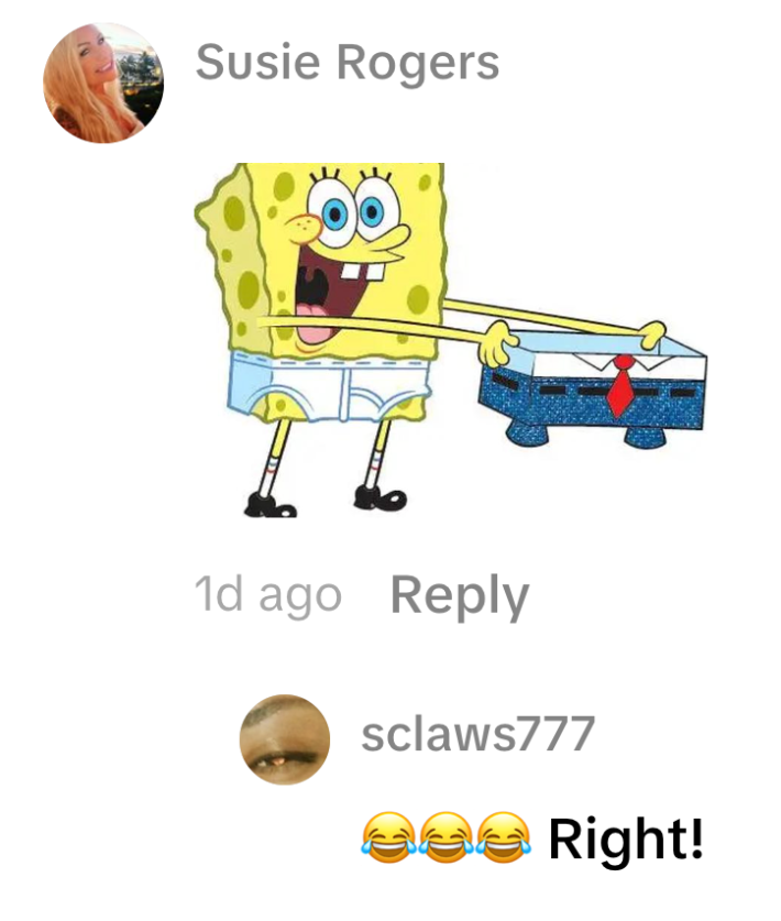 spongebob squarepants handing his pants