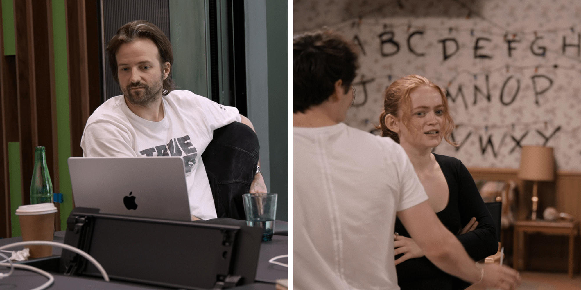 sadie sink on set and the stranger things writers room