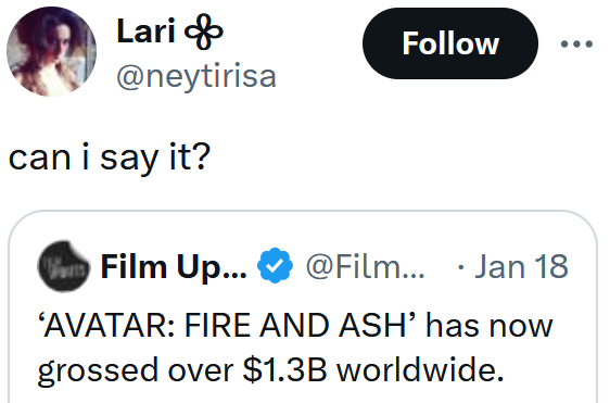 Tweet reading "can i say it?"