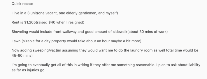 Text under a photo gallery of a landlord abusing their tenant