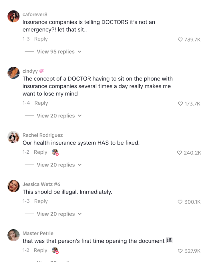 comments on healthcare system being broken