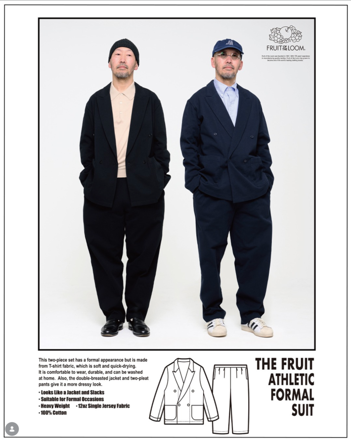 an ad for men's fruit of the loom suits
