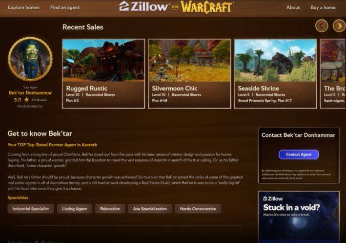 zillow for warcraft