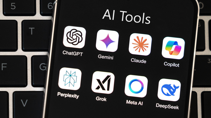 phone with AI apps on screen