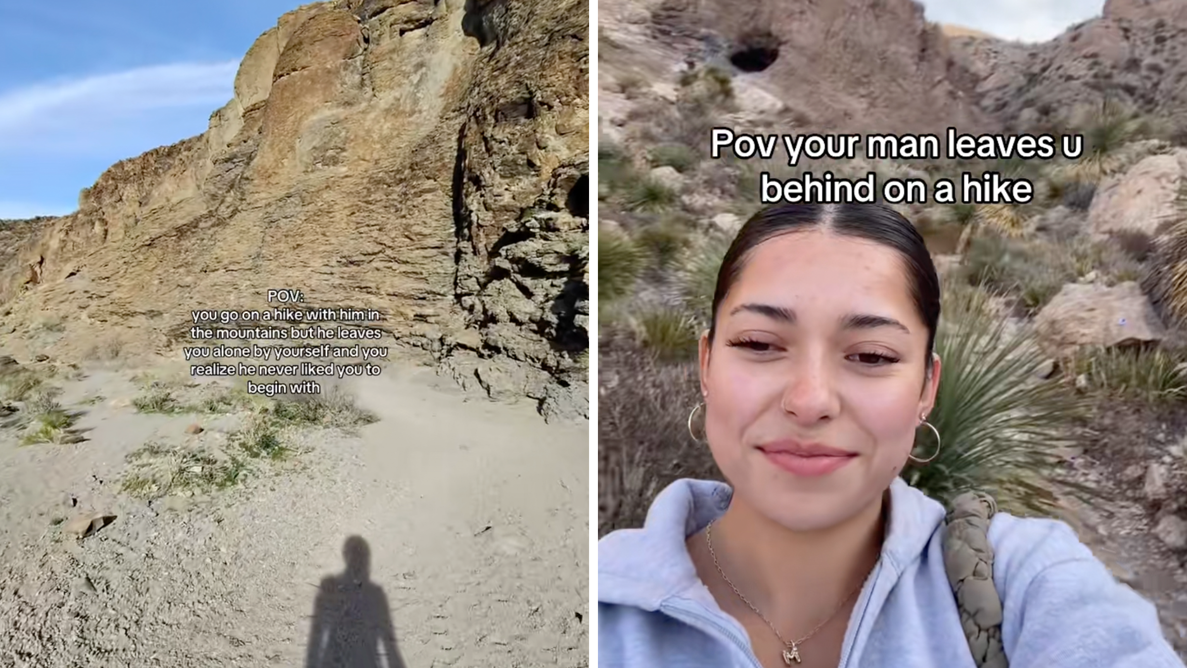 "POV: your man leaves you behind on a hike"